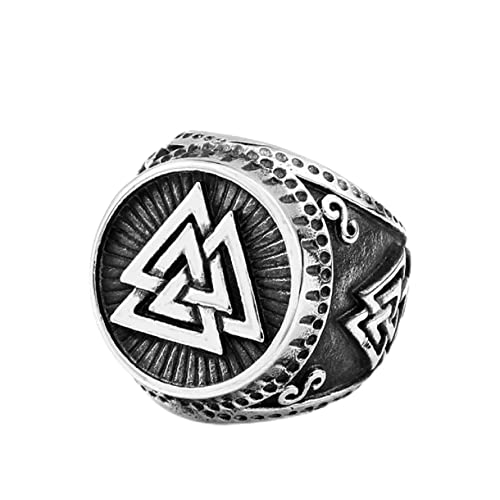 Walknut Ring, Odin Walknut Ring für Männer, Nordischer Wikinger Odin Symbol Ring Odin Schmuck, Jahrgang Keltischer Knoten Ring Nordischer Walknut Rune Ring Punk Alter Krieger Talisman Ring (18.9) von MayiaHey