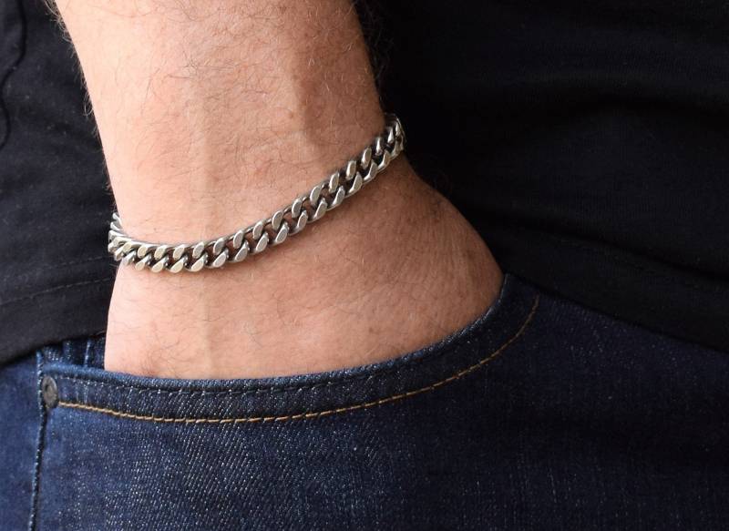 Elegantes Herrenarmband Aus Geschwärztem Messing, 6 Mm Breit von MayliMen