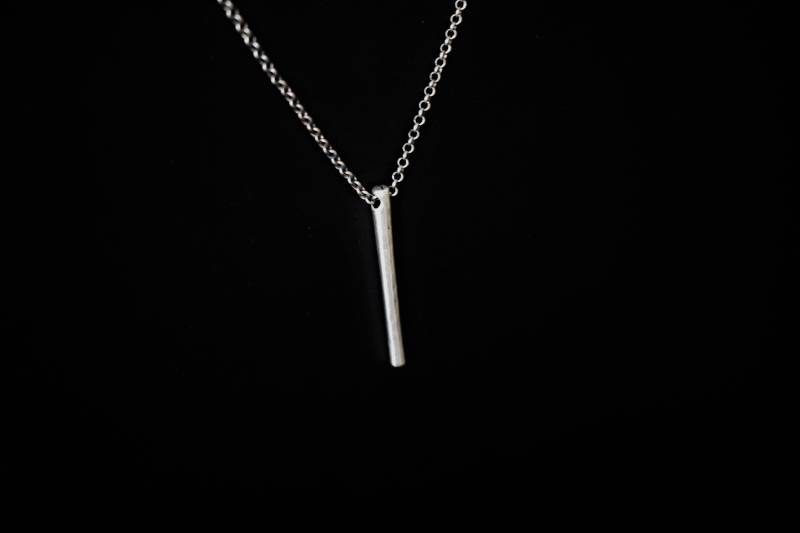 Geschwärzte Silber Messing Mens Stick Anhänger Halskette Geschwärzte Silber Messing Mens Stick Anhänger Halskette von MayliMen