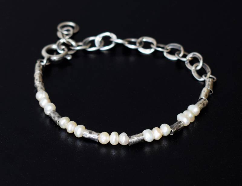 Perlenarmband, Silberarmband, Oxidiertes Sterlingsilber Und Armband Für Frauen, Brautarmband, Maylistudio Armbänder Perlenarmband, Silberarmband, Oxidiertes Sterlingsilber Und Armband Für Frauen, Brautarmband, Maylistudio Armbänder von MayliStudio