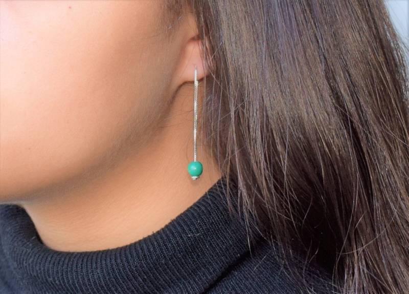Türkis Ohrringe, Tropfen Sterling Silber Lange Dezember Geburtsstein Türkis Ohrringe, Tropfen Sterling Silber Lange Dezember Geburtsstein von MayliStudio