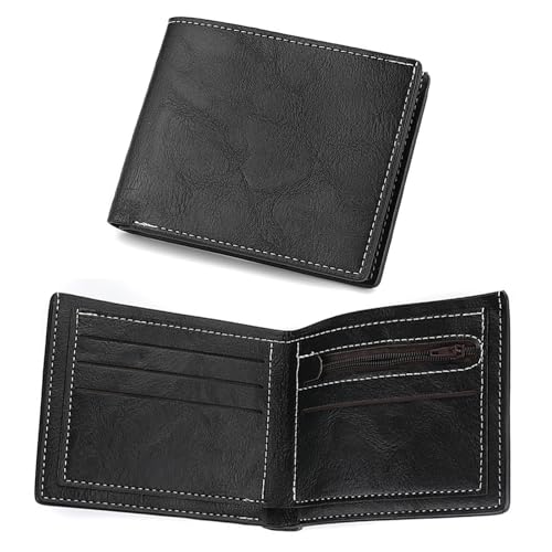 Herren-Geldbörsen aus Leder – schlanke Brieftaschen für Männer mit Kartenhalter, Münzfach und Geldscheinfächern, minimalistische Geldbörse aus PU-Leder für den täglichen Gebrauch, Arbeit oder Reisen von Mayoii
