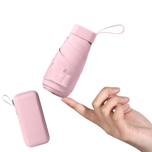 Mayoii Mini Regenschirm mit UPF50+ Schutz für Frauen und Kinder, Leichter Kompakter Tragbarer UV Regenschirme Klein mit Aufbewahrungsbox, Taschenschirm für Handtaschengröße von Mayoii