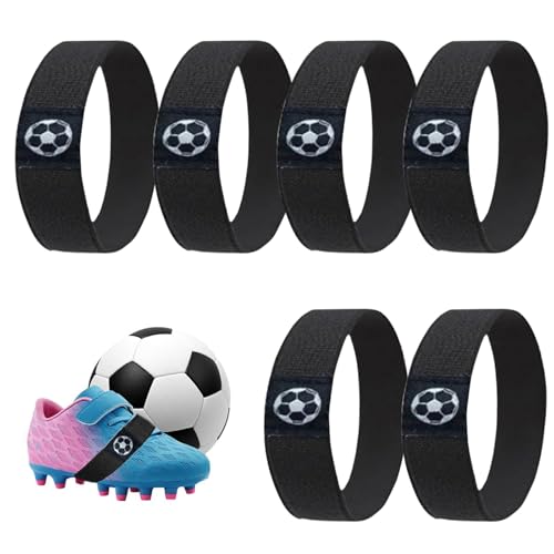 Mayoii Schnürsenkel Fixierband Kinder – 6er Pack reißfestes Fixierband für Fußballschuhe gegen sich lösende Schleifen, bekannt aus Profi-Fußballcamps (schwarz-6er-Pack, S-2 * 18cm) von Mayoii