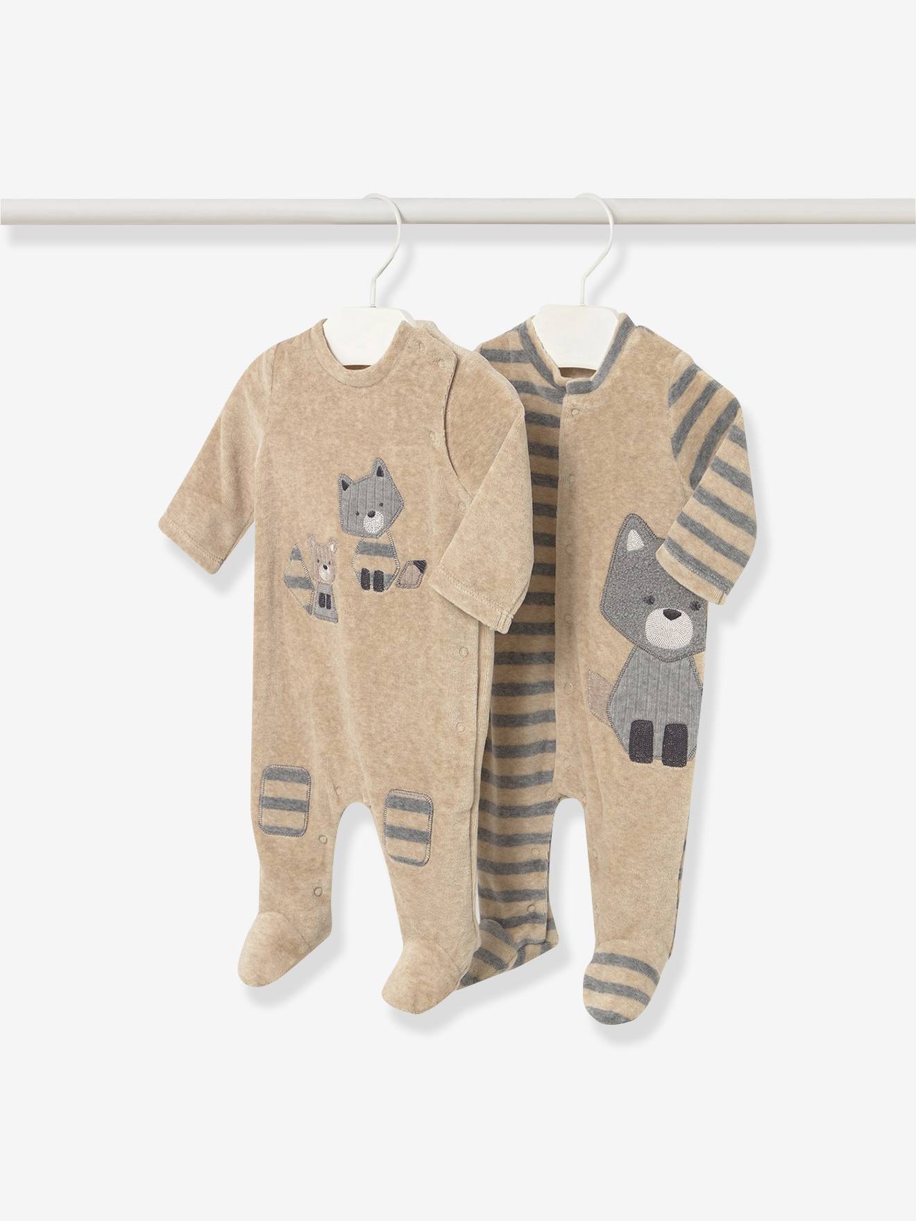 2er-Pack Baby Samt-Strampler mit Waschbären Mayoral set von Mayoral