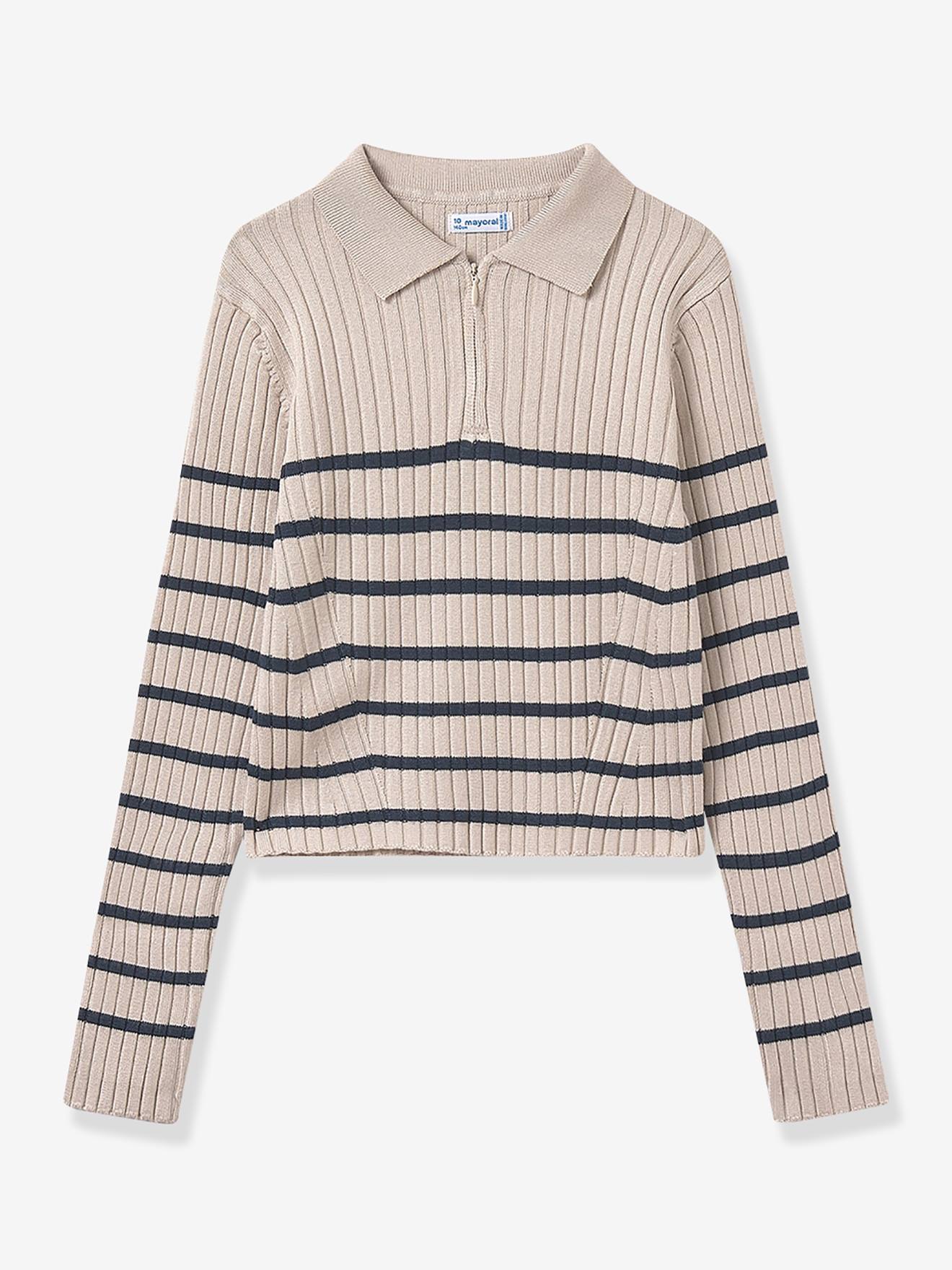 Gerippter Mädchen Pullover mit Polokragen Mayoral von Mayoral