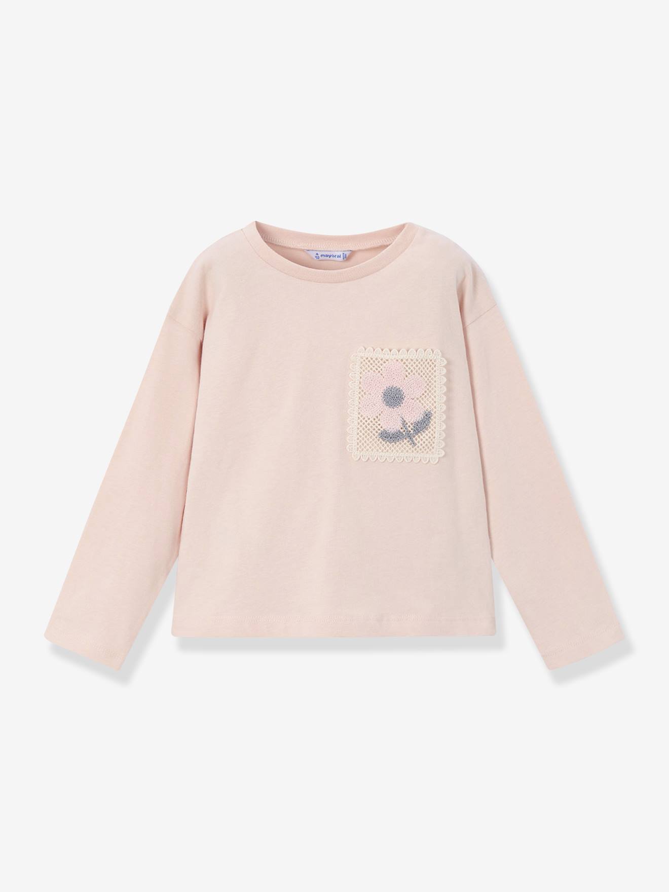 Mädchen Shirt mit Häkelblume Mayoral hell von Mayoral