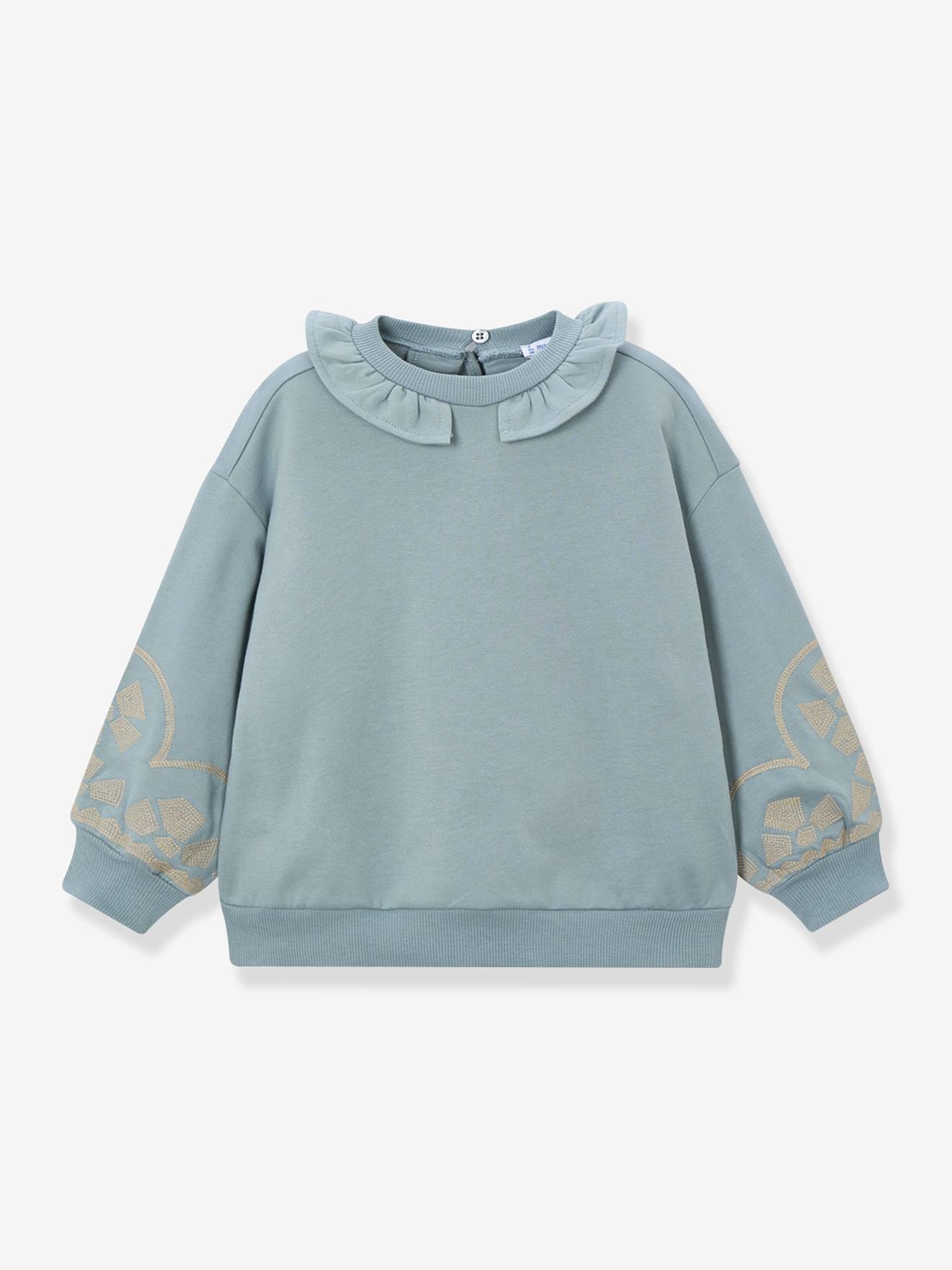 Mädchen Sweatshirt mit Volantkragen Mayoral salbei von Mayoral