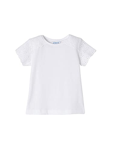 Mayoral 22-03034-025 - Shirt Kurzarm Bestickt für Mädchen 7 Jahre (122cm) Weiss von Mayoral