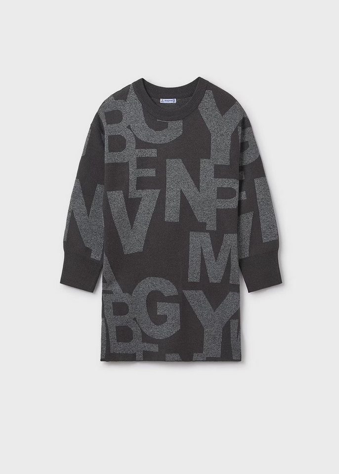 Mayoral A-Linien-Kleid Mädchen Jacquard Kleid mit Buchstabenmuster & Puffärmeln (791114) von Mayoral