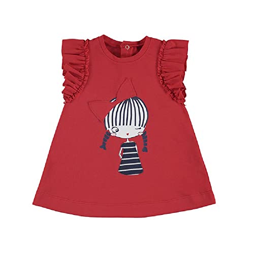 Mayoral - Baby Mädchen Kleid Kurzarm, geriffelte Ärmel, Bedruckt Mädchen, rot - 1.934, Größe 80 von Mayoral
