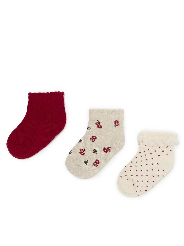 Mayoral Halterlose Strümpfe Mayoral Mädchen 3er Set Kindersocken MAYORAL-10760 25 CHERRY MIX von Mayoral