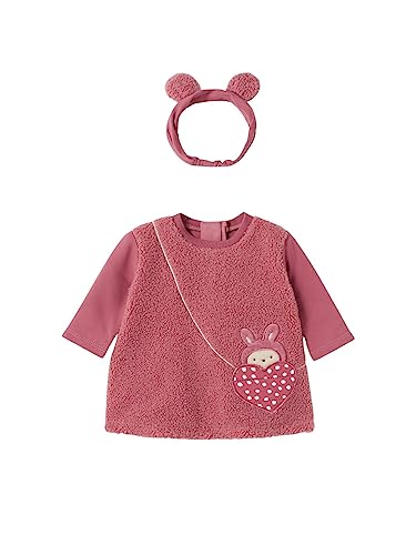 Mayoral Kleid Schafe und Kopfband für Baby - Mädchen Dunkelrosa 4-6 Monate (70cm) von Mayoral