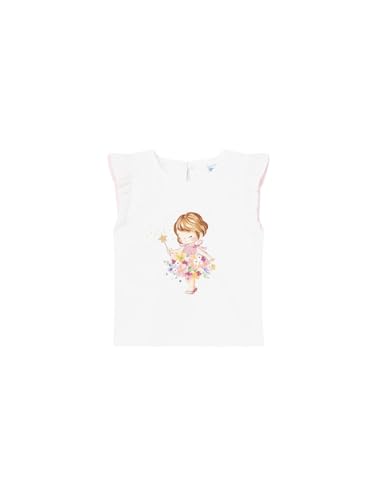 Mayoral Kurzarm T-Shirt Tüll für Baby - Mädchen Weiss-Rosa 12 Monate (80cm) von Mayoral