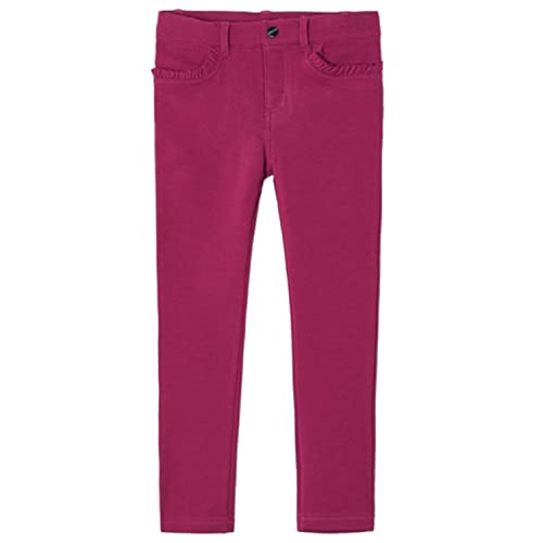 Mayoral - Mädchen Hose Jeggings, lang, Skinny, Fit, Knopfverschluss, Taschen, Schleifen, einfarbig, Fuchsia - 511wein - Größe 110 von Mayoral