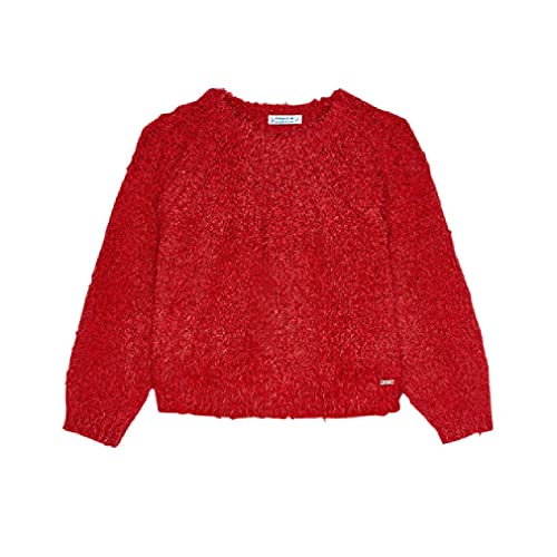 Mayoral Mädchen Winterpullover mit Glitzerfäden, Größe:122, Farbe:rot von Mayoral