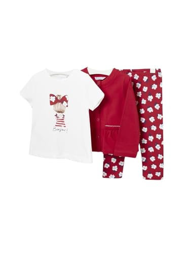 Mayoral Set Leggings 3Teile für Baby - Mädchen Rot 24 Monate (92cm) von Mayoral