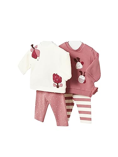 Mayoral Set Leggings 4 Teile für Baby - Mädchen Dunkelrosa 2-4 Monate (65cm) von Mayoral