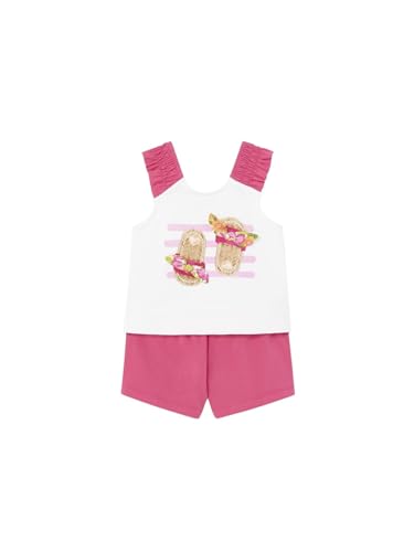 Mayoral Set Shorts Applikationen für Baby - Mädchen Magenta 24 Monate (92cm) von Mayoral