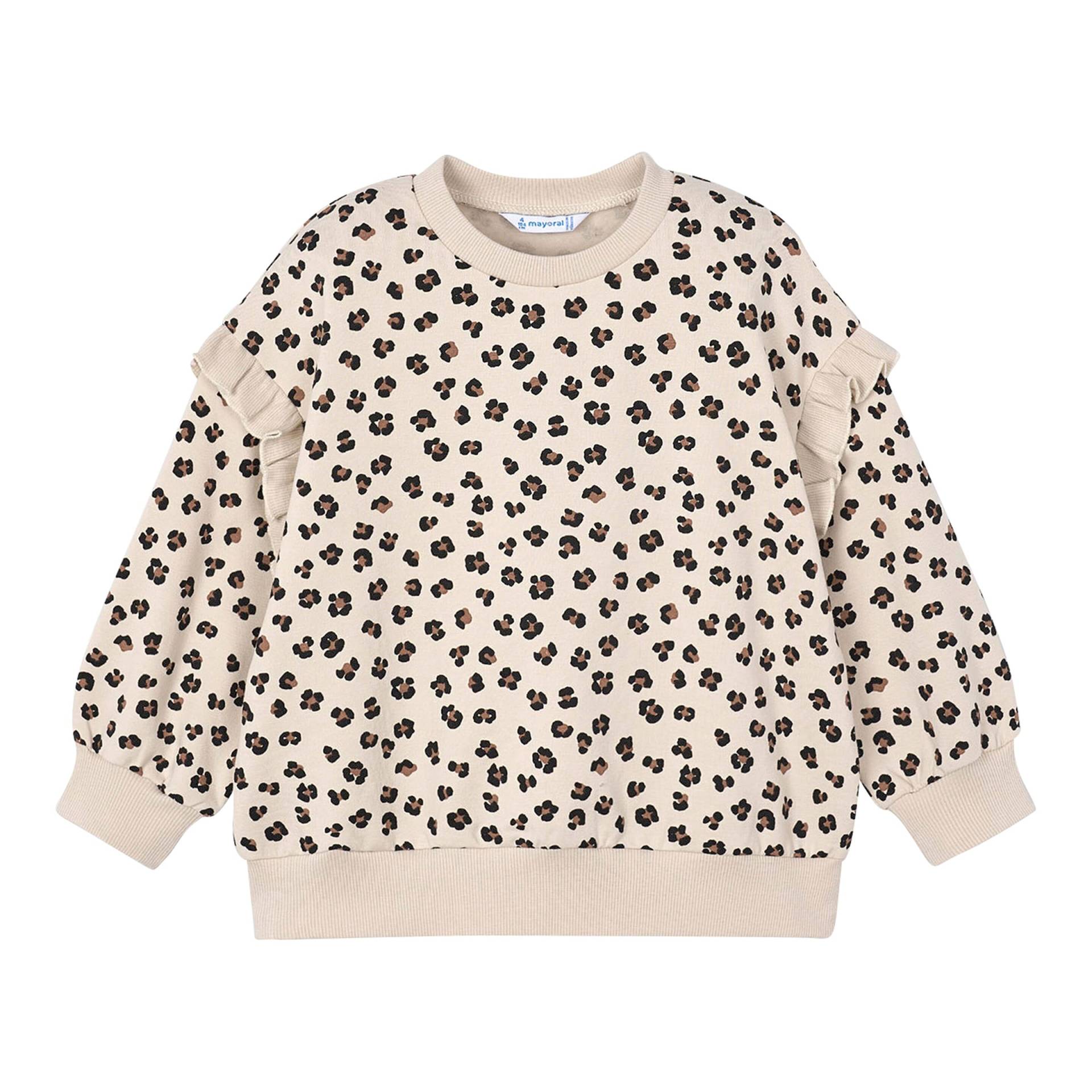 Mayoral Sweatshirt Leoprint Rüschen von Mayoral