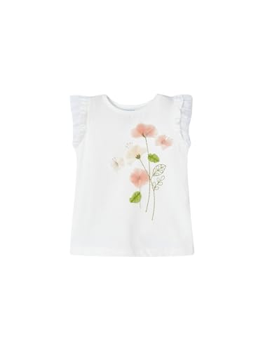 Mayoral T-Shirt Kurzarm Blume für Mädchen Rohw-Nude 8 Jahre (128cm) von Mayoral