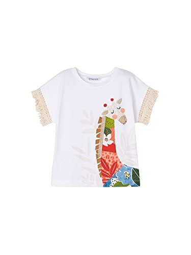 Mayoral T-Shirt Kurzarm Giraffe für Mädchen Weiss-Oran 3 Jahre (98cm) von Mayoral