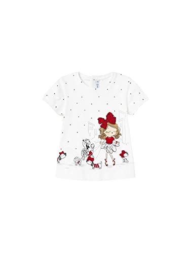 Mayoral T-Shirt Mädchen mit Hunde für Baby - Mädchen Weiss-Rot 12 Monate (80cm) von Mayoral