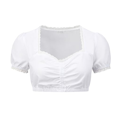 MAYROUND Damen Dirndlbluse Weiß Kurzarm Dirndl Bluse Traditionelle Kleidung mit Herzausschnitt Tracht Bluse Oktoberfest Trachtenbluse Perfekte Passform MAYROUND Damen Dirndlbluse Weiß Kurzarm Dirndl Bluse Traditionelle Kleidung mit Herzausschnitt Tracht Bluse Oktoberfest Trachtenbluse Perfekte Passform von MAYROUND