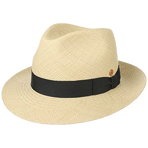 Mayser Albenga Panama Bogarthut Panamahut Strohhut Sommerhut Sonnenhut Herren - Made in The EU mit Ripsband, Ripsband Frühling-Sommer Sommer - 55 cm Natur von Mayser