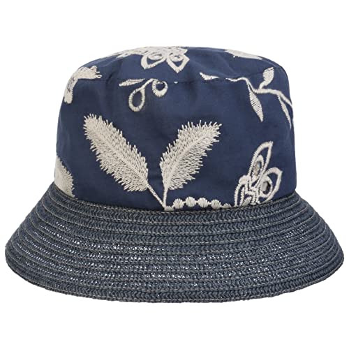Mayser Alva Bucket Stoffhut Fischerhut Damenhut Gartenhut Sommerhut Reisehut Damen - Made in The EU Sommer Frühling-Sommer - S (55-56 cm) dunkelblau von Mayser