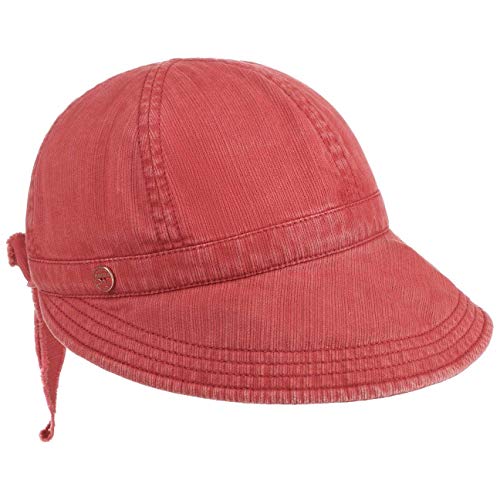 Mayser Angelina Visor Stoffvisor Damenvisor Sonnenvisor Damencap Sonnencap Damen - Made in The EU mit Schirm Frühling-Sommer - One Size rot von Mayser