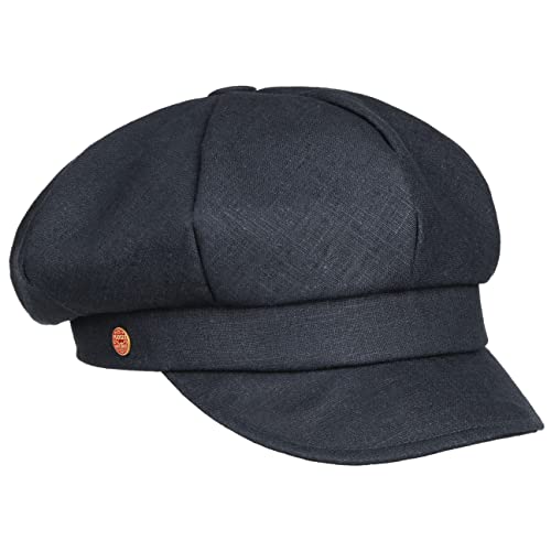 Mayser Antje Light Leinen Ballonmütze Newsboy Cap Leinencap Damencap Sommercap Damen - Made in The EU mit Schirm, Futter Frühling-Sommer - One Size dunkelblau von Mayser