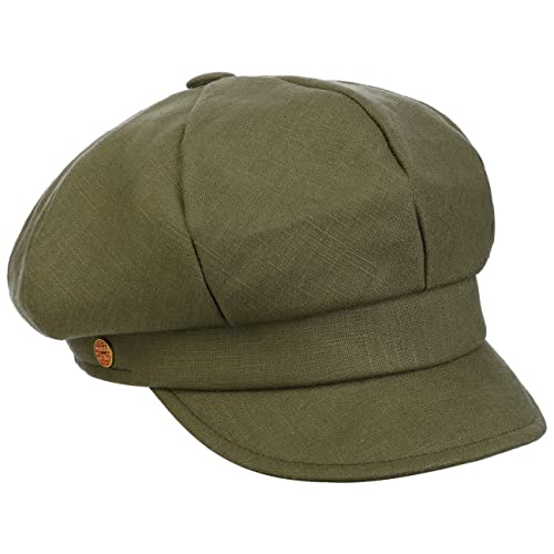 Mayser Antje Light Leinen Ballonmütze Newsboy Cap Leinencap Damencap Sommercap Damen - Made in The EU mit Schirm, Futter Frühling-Sommer - One Size grün von Mayser