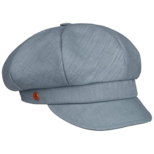 Mayser Antje Light Leinen Ballonmütze Newsboy Cap Leinencap Damencap Sommercap Damen - Made in The EU mit Schirm, Futter Sommer Frühling-Sommer - One Size hellblau von Mayser