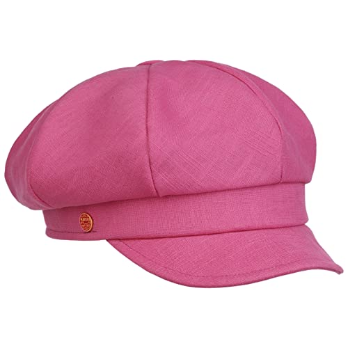 Mayser Antje Light Leinen Ballonmütze Newsboy Cap Leinencap Damencap Sommercap Damen - Made in The EU mit Schirm, Futter Sommer Frühling-Sommer - One Size pink von Mayser