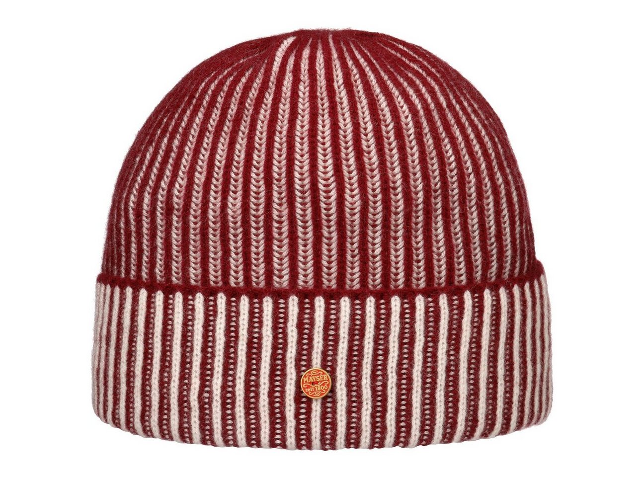 Mayser Beanie (1-St) Kaschmirmütze mit Umschlag, Made in Italy von Mayser