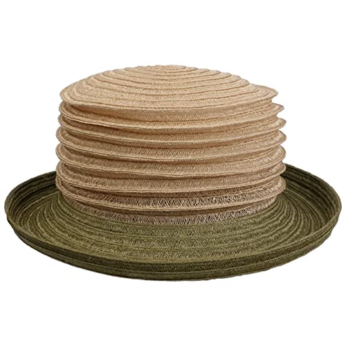 Mayser Belma Faltenhut Damenhut Hanfhut Strohhut Sommerhut Sonnenhut Damen - Made in The EU Sommer Frühling-Sommer - One Size Natur-grün von Mayser