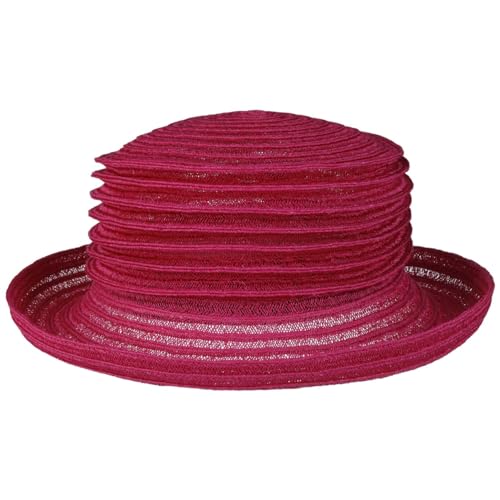 Mayser Belma Falten Strohhut Hanf Boaterhut Packable Handmade Made in EU Damen Sommer pink One Size von Mayser