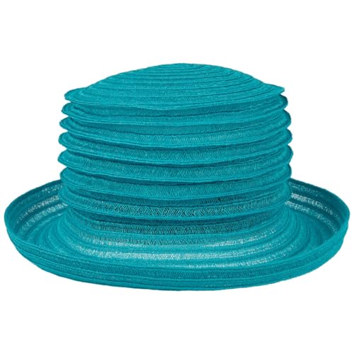 Mayser Belma Sommer Faltenhut Damen - Made in The EU Urlaubshut Strohhut Reisehut Frühling-Sommer - One Size türkis von Mayser