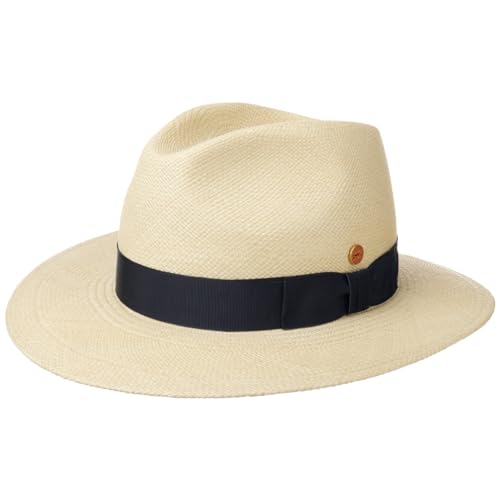 Mayser Blue Menton Panamahut Herren - Made in The EU Sommerhut Panamastroh mit Ripsband Sommer Frühling-Sommer - 54 cm Natur von Mayser
