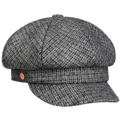 Mayser CIA Classic Wool Ballonmütze Schirmmütze Schildmütze Baker-Boy-Mütze Newsboy Cap Damen - Made in The EU mit Schirm, Futter Herbst-Winter - One Size grau von Mayser