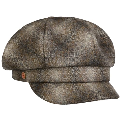 Mayser CIA Merino Ballonmütze Schirmmütze Schildmütze Baker-Boy-Mütze Newsboy Cap Damen - Made in The EU mit Futter, Schirm Herbst-Winter - One Size beige von Mayser