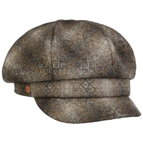 Mayser CIA Merino Ballonmütze Schirmmütze Schildmütze Baker-Boy-Mütze Newsboy Cap Damen - Made in The EU mit Futter, Schirm Winter Herbst-Winter - One Size beige von Mayser