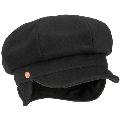 Mayser Camilla Ballonmütze Schirmmütze Wide Fit Ohrenklappen Damen Made in EU Winter schwarz L (58-59 cm) von Mayser