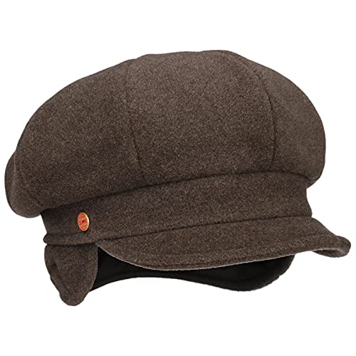 Mayser Camilla Ballonmütze mit Ohrenklappen Earflaps Wollcap Wintermütze Damenmütze Mütze Damen - Made in The EU Wintercap Schirm, Ohrenklappen, Futter, Futter Herbst-Winter - L (58-59 cm) von Mayser