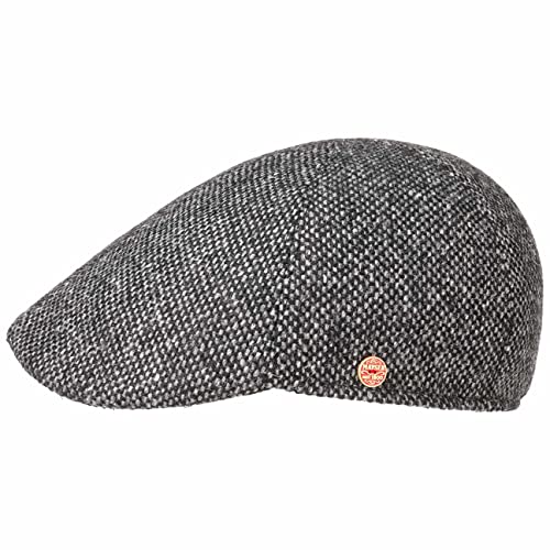 Mayser Classic Tweed Flatcap Schirmmütze Schiebermütze Wollcap (56 cm - schwarz) von Mayser