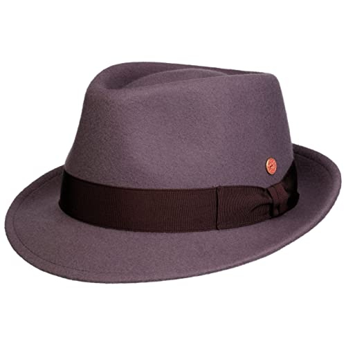 Mayser Classico Trilby Fedora Wollfilz Handmade Ripsband Made in EU Herren Sommer Winter Flieder 57 cm von Mayser