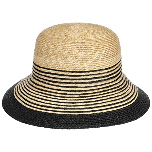 Mayser Clea Twotone Strohhut mit UV-Schutz Sonnenhut Sommerhut Damenhut Strandhut Gartenhut Damen - Made in The EU Sommer Frühling-Sommer - One Size Natur-schwarz von Mayser