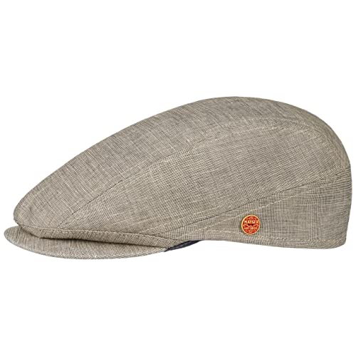 Mayser Delian UV-Schutz Flatcap Baumwollcap Schirmmütze Schiebermütze Sommercap Leinencap Herren - Made in The EU mit Schirm, Schirm Frühling-Sommer - 58 cm beige von Mayser