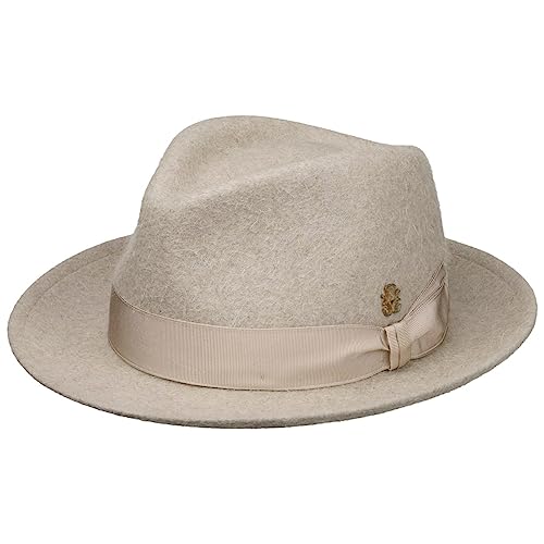 Mayser Fabrice Fedora Haarfilzhut Zechbauer Filzhut Herrenhut Damenhut Damen/Herren - Made in The EU mit Ripsband Herbst-Winter - M (56-57 cm) beige-meliert von Mayser